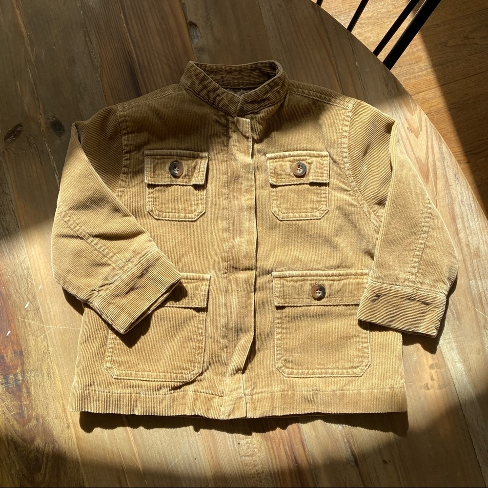 VGUC Baby Girls or Boys Tea Corduroy Zip Utility/Field Style Jacket 18 mo